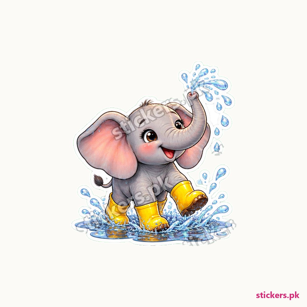 Peanut Puddle Splasher Elephant Sticker die-cut sticker