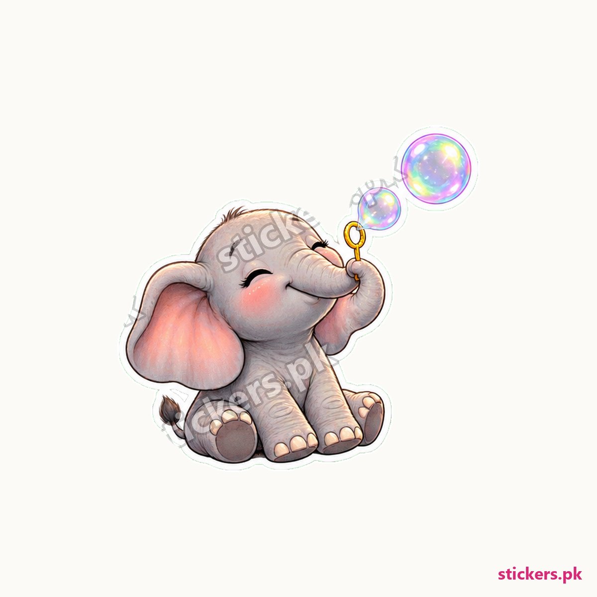 Peanut Bubble Blower Elephant Sticker die-cut sticker