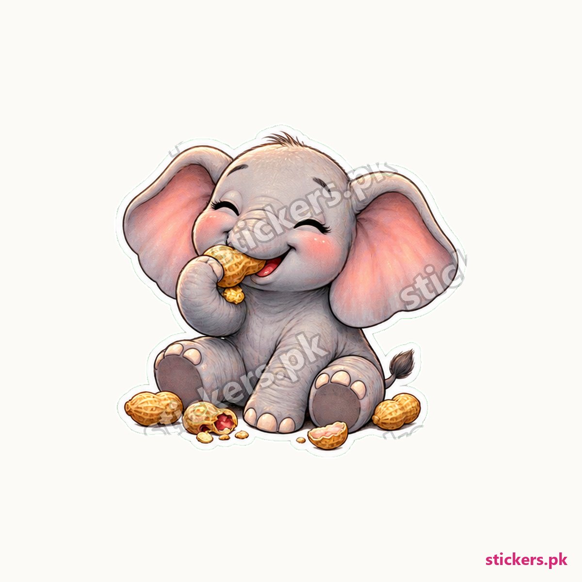 Peanut Nut Snacker Elephant Sticker die-cut sticker