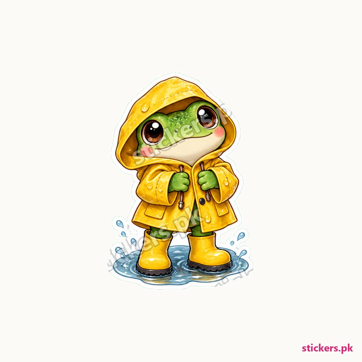 Hop Raincoat Waddler Frog Sticker die-cut sticker