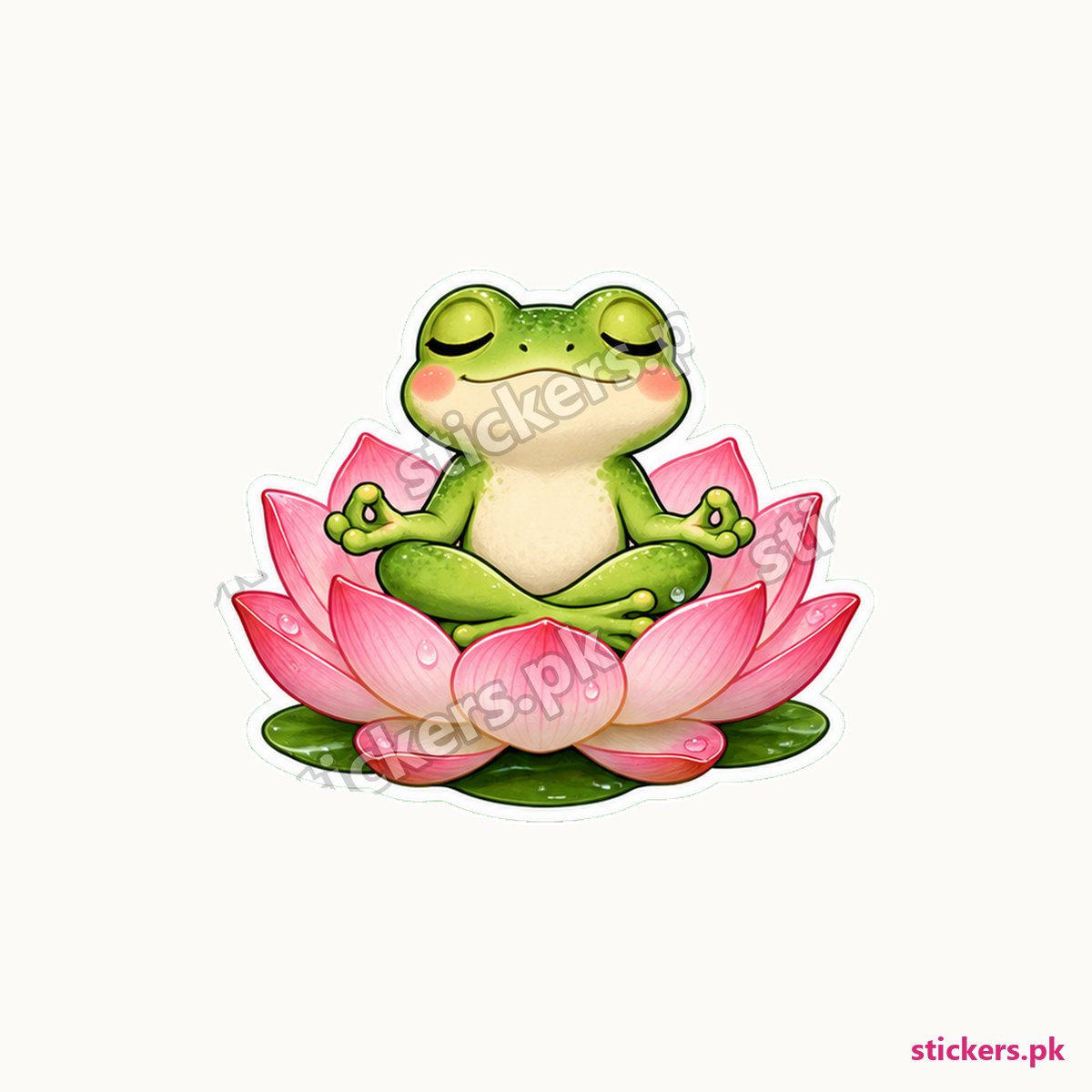 Hop Lotus Meditator Frog Sticker die-cut sticker