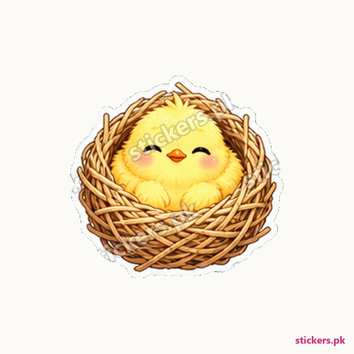 Pippin Cozy Nest Chick Sticker die-cut sticker
