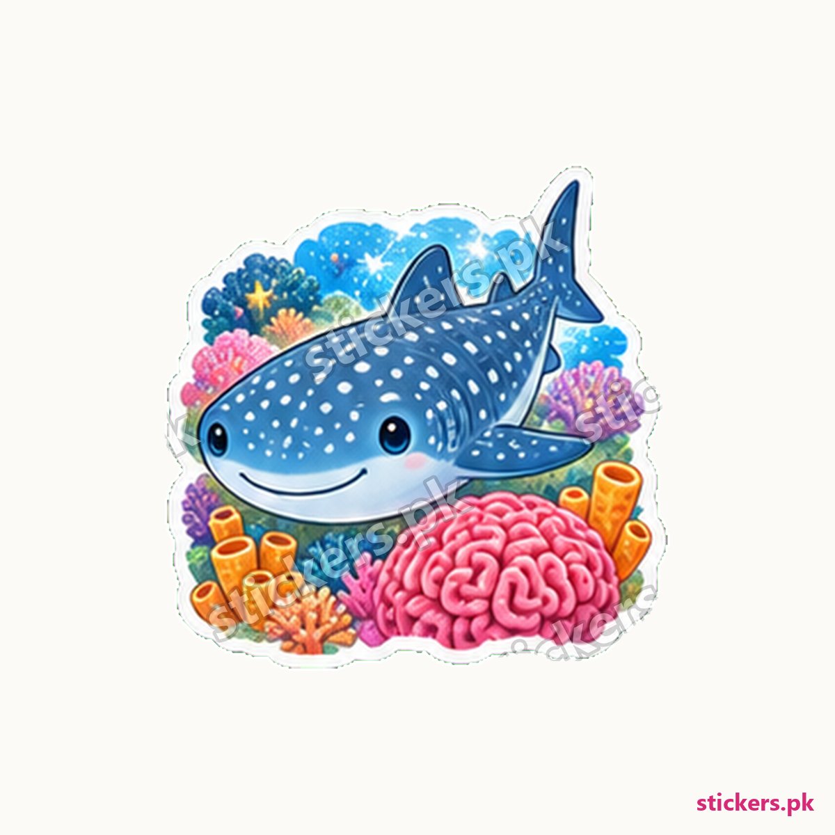 Finn Coral Reef Whale Shark Sticker die-cut sticker