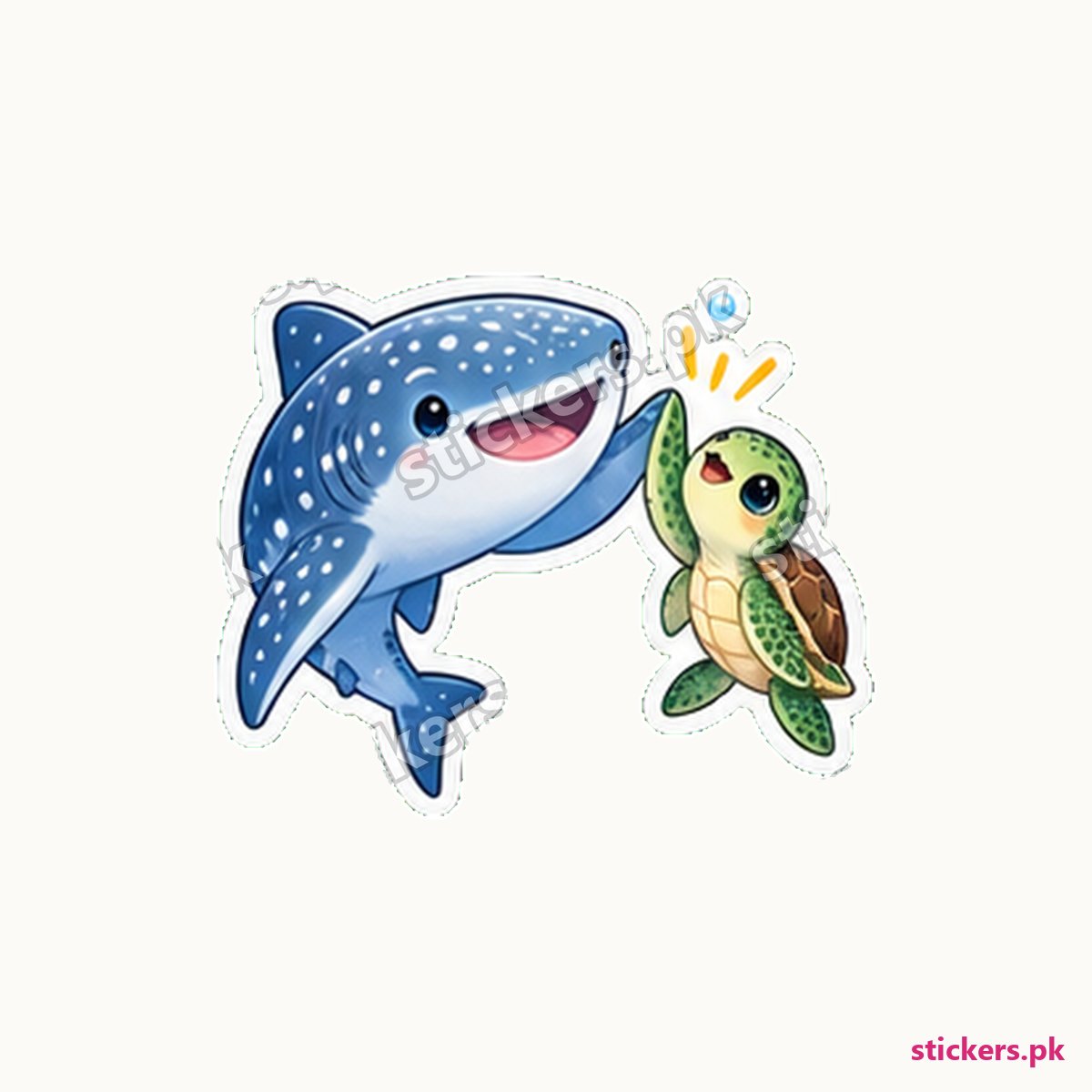 Finn Turtle Fin-Tap Whale Shark Sticker die-cut sticker