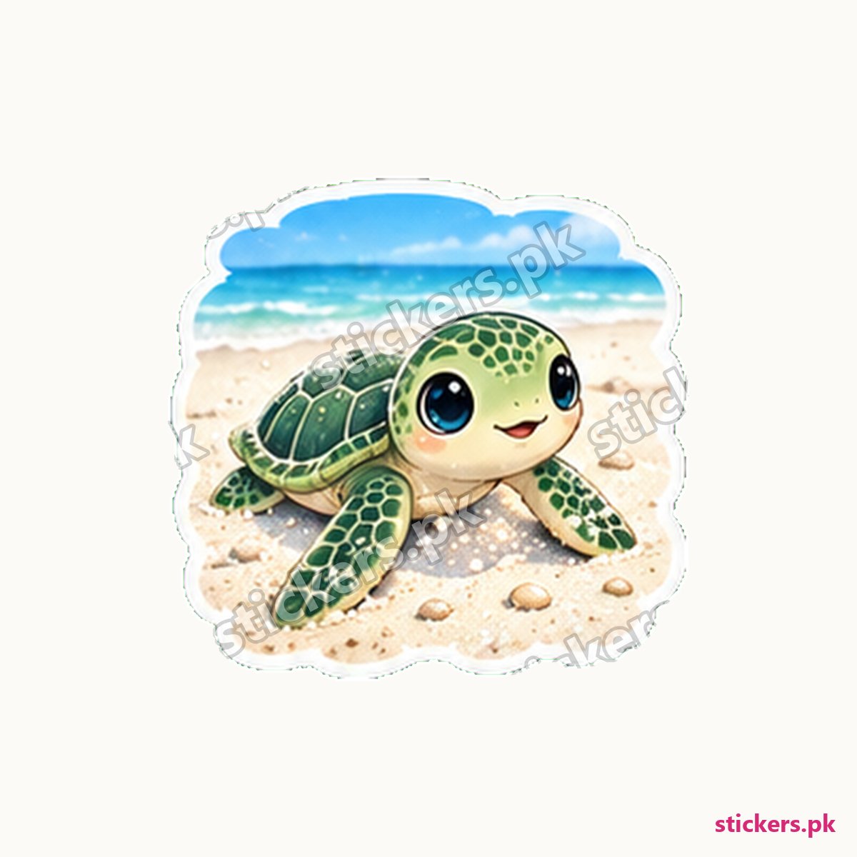Shelly Beach Hatchling Sea Turtle Sticker die-cut sticker