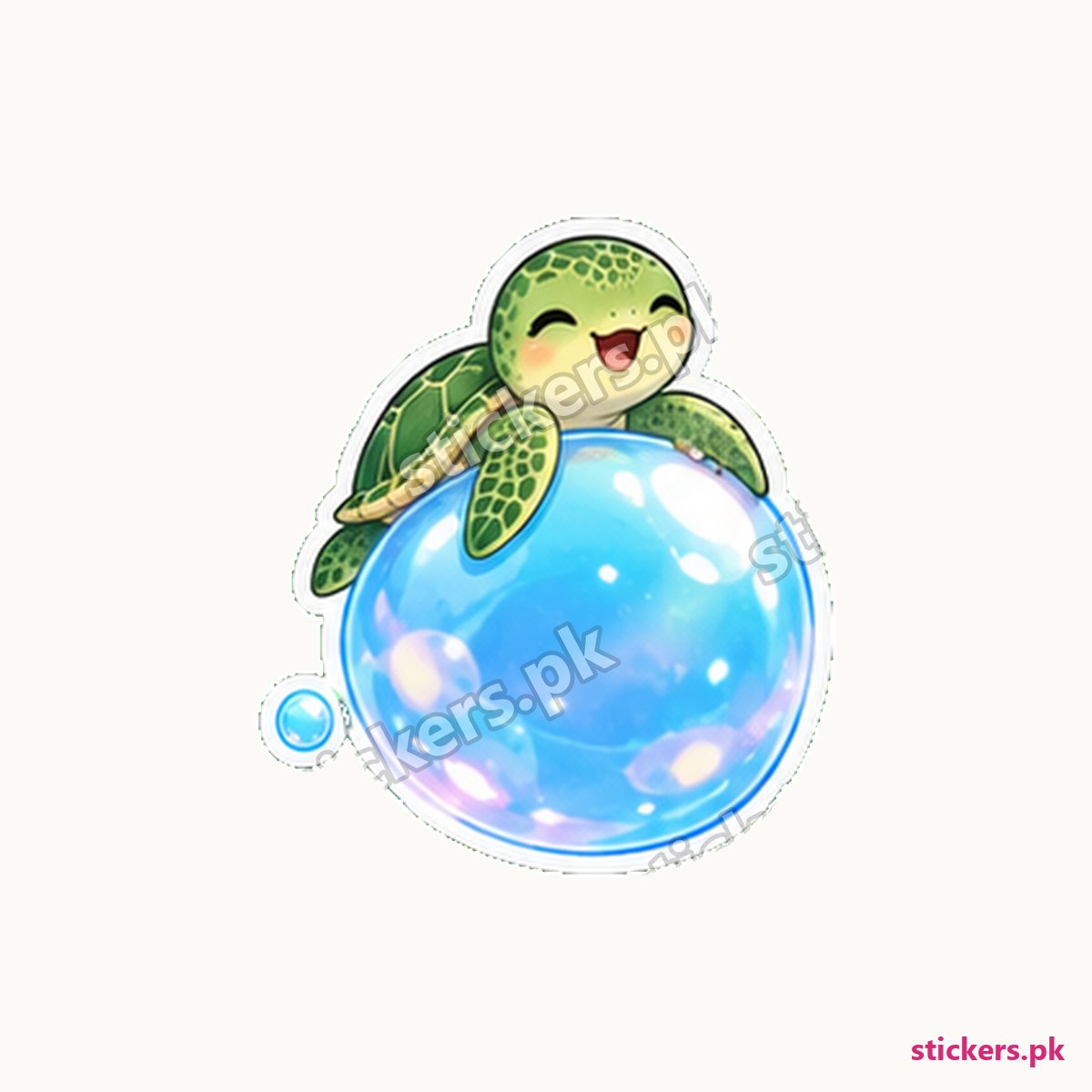 Shelly Bubble Rider Sea Turtle Sticker die-cut sticker