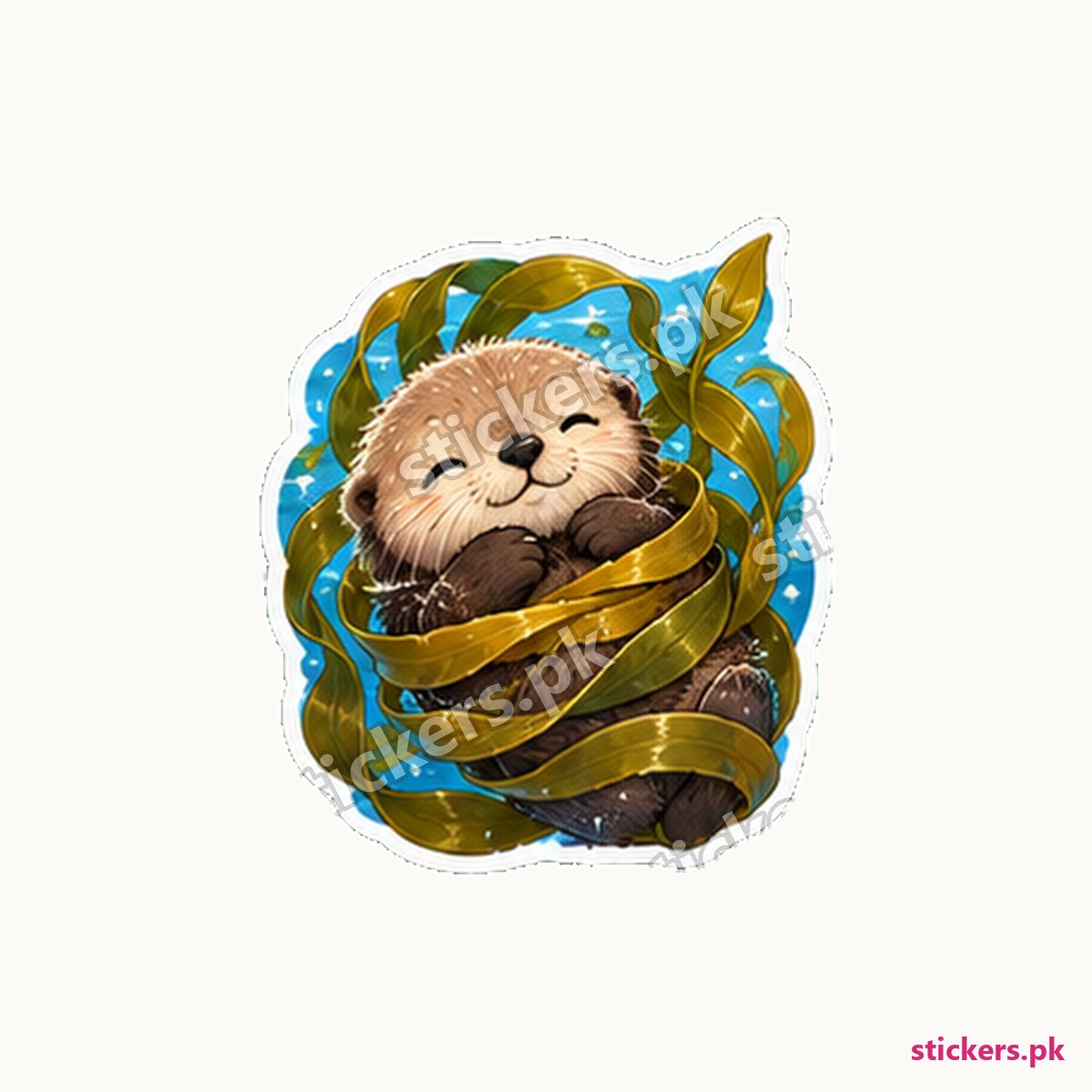 Ollie Kelp Wrap Sea Otter Sticker die-cut sticker
