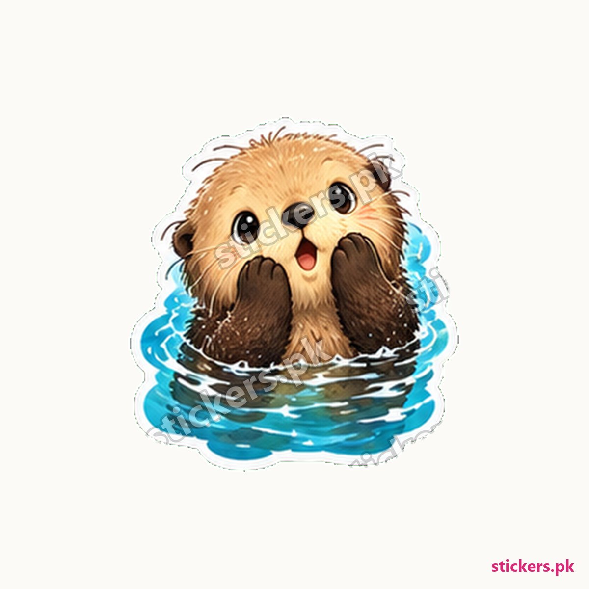 Ollie Cheerful Cheeks Sea Otter Sticker die-cut sticker