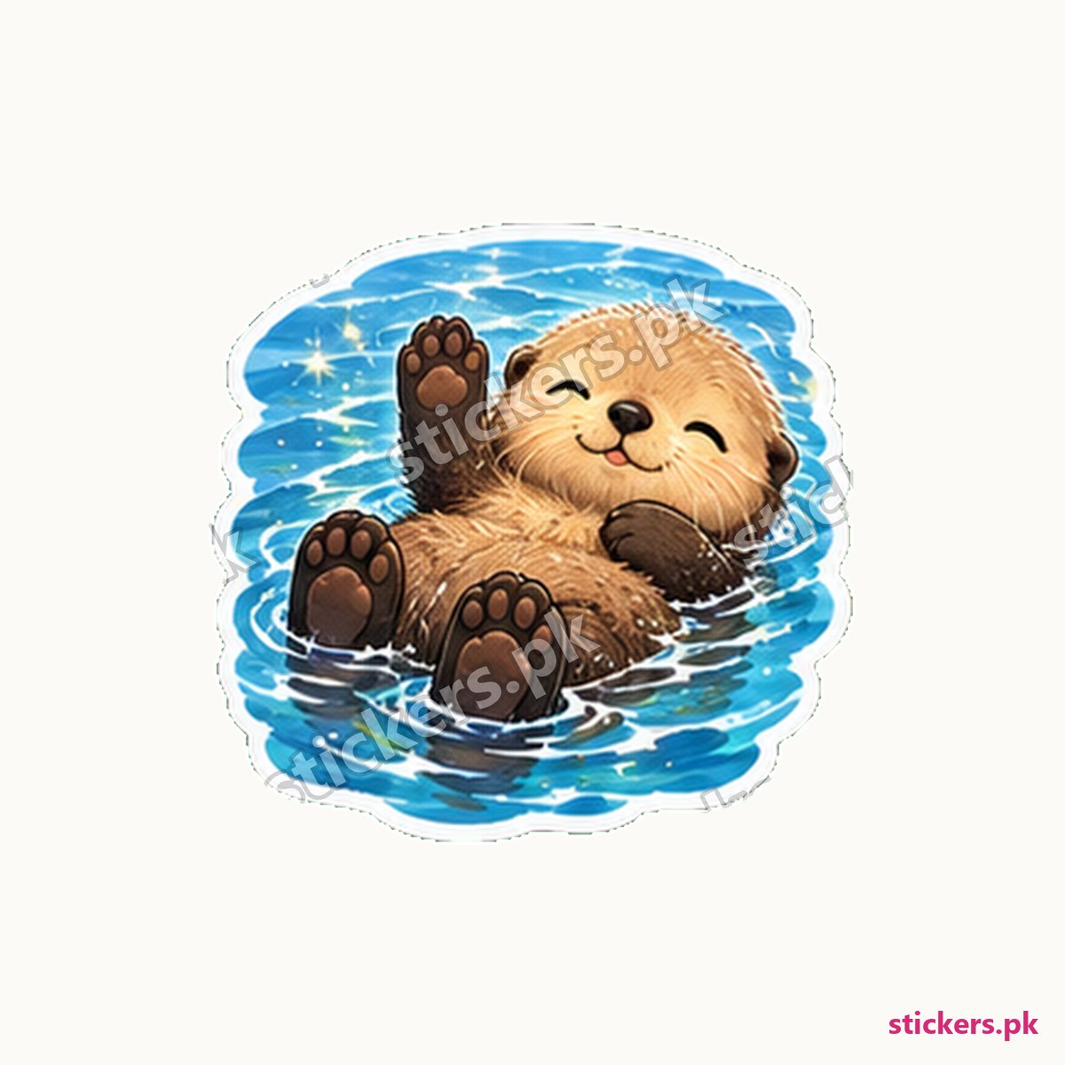 Ollie Floating Wave Sea Otter Sticker die-cut sticker