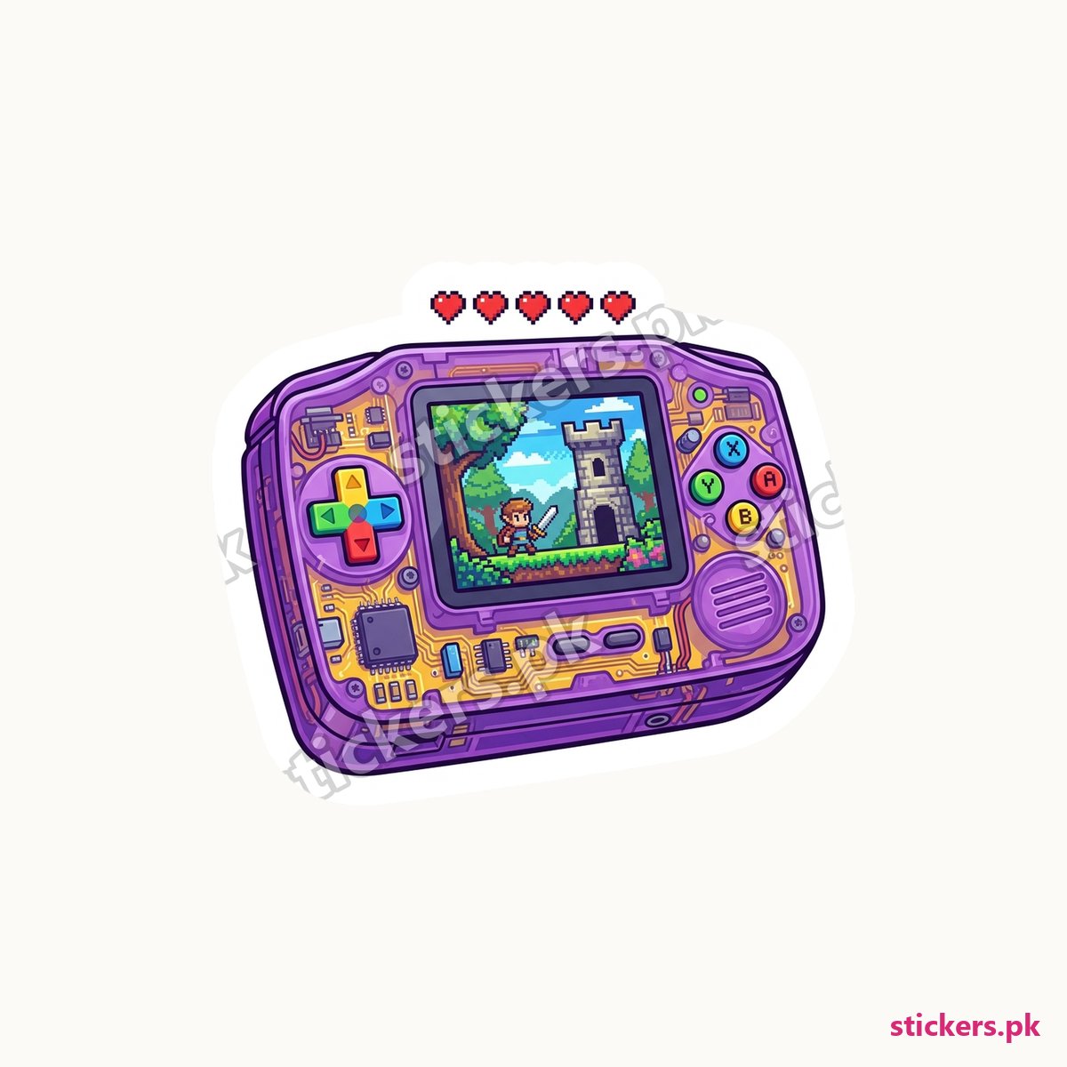Retro Pixel Handheld Arcade die-cut sticker