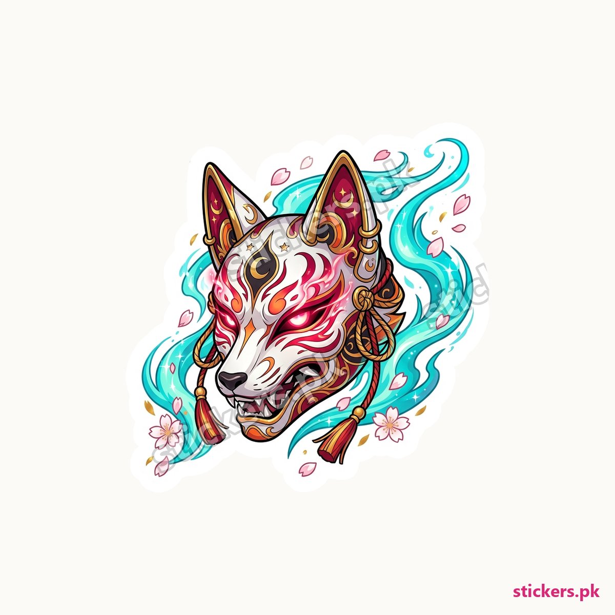 Shadow Kitsune Drift Spirit die-cut sticker
