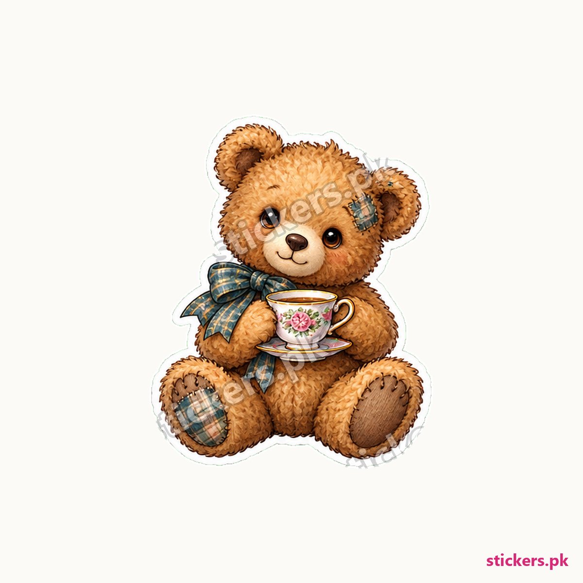 Patch Teatime Guest Teddy Sticker die-cut sticker