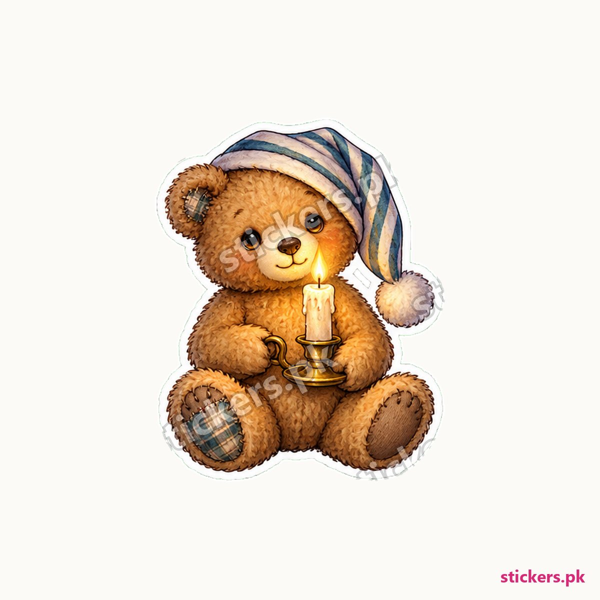 Patch Sleepy Nightcap Teddy Sticker die-cut sticker