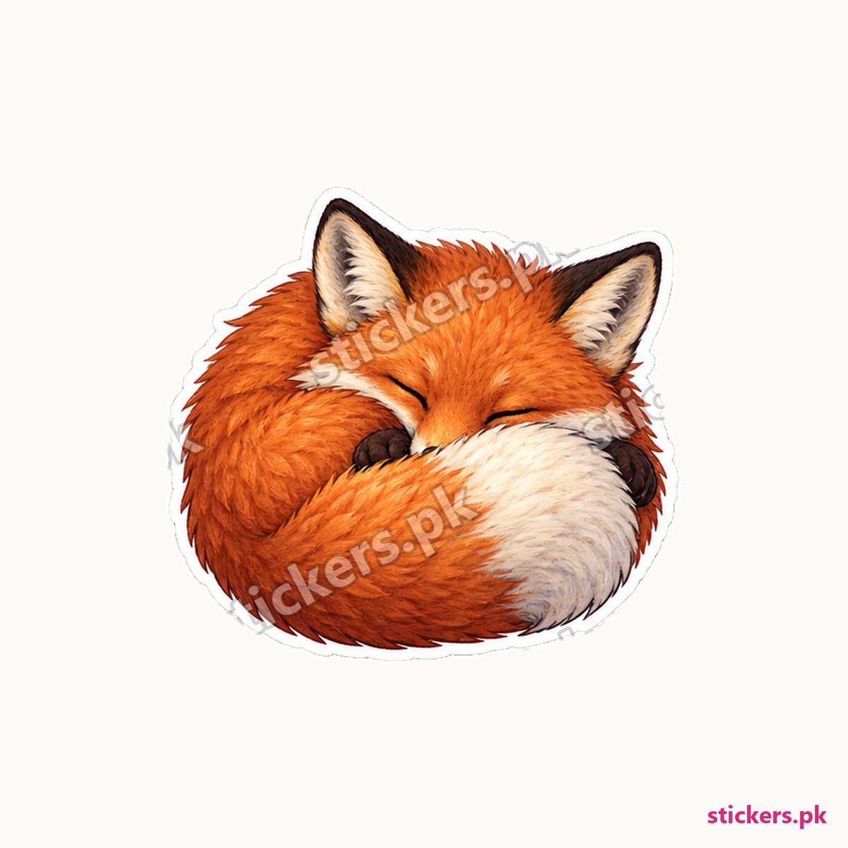 Ember Tail Snuggler Fox Sticker die-cut sticker