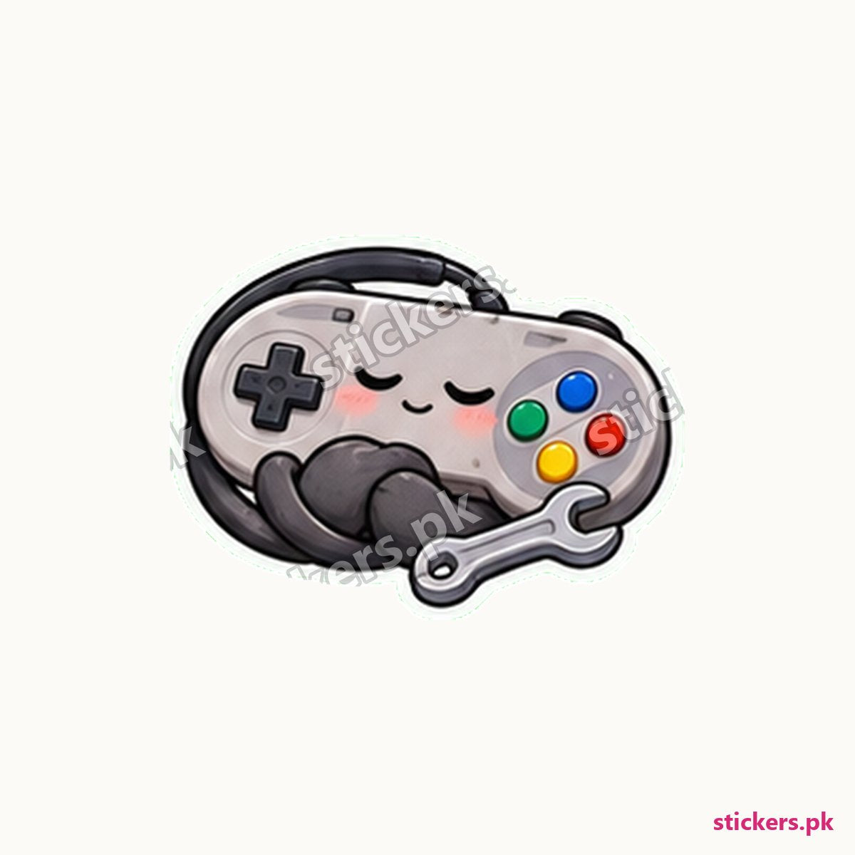 Retro Game Controller Tiny Wrench Sticker die-cut sticker