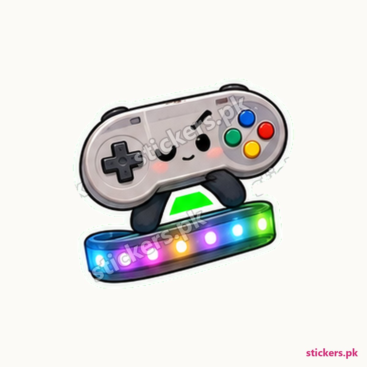 Retro Game Controller Glowing Rgb Sticker die-cut sticker