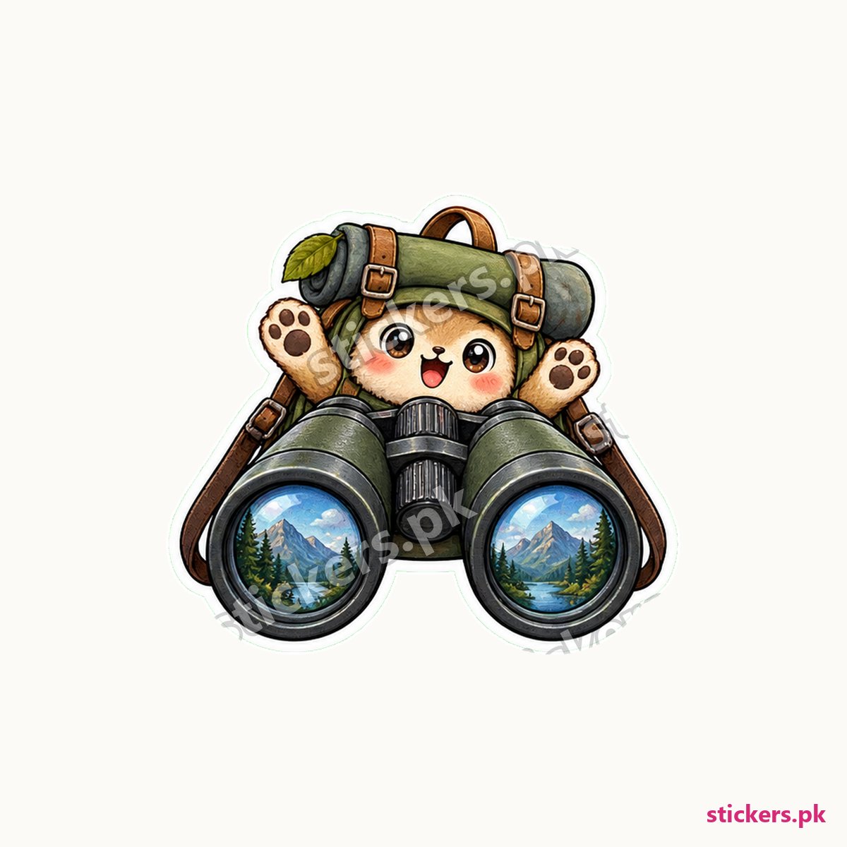 Hiking Backpack Character Pair Sticker die-cut sticker